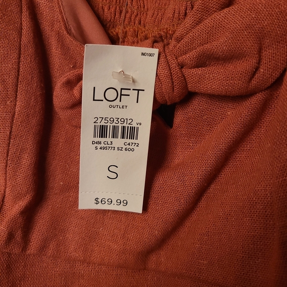 NWT LOFT Bow-Front Linen Blend Sundress – Terracotta Size Small - Picture 3 of 7